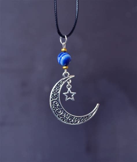Moon Star Necklace Mystical Necklace Moon Jewelry Moon Phase