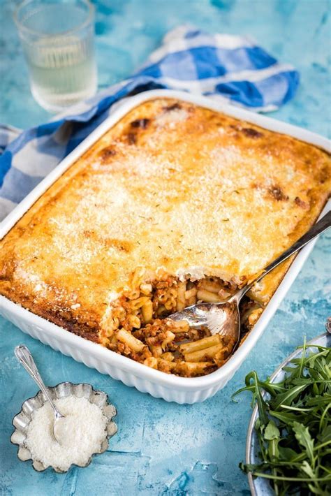 While the sauce is cooking, boil the spaghetti. Greek Pastitsio recipe - beef mince and pasta bake that ...