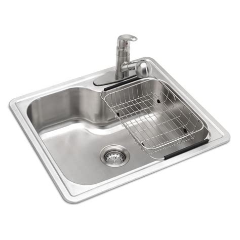 View all round bar & service sinks. Glacier Bay All-in-One Drop-in Stainless Steel 25 in. 3 ...