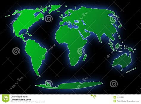 World Map With Black Background Stock Image Image 11991031