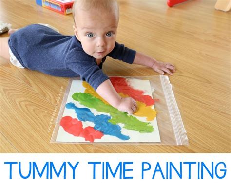Tummy Time Painting Mamapapabubba Baby Sensory Play Infant