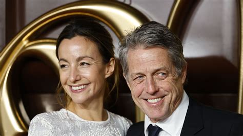 Hugh Grant And Wife Anna Eberstein Look Smitten For Rare Red Carpet