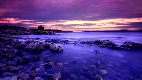 Hd Wallpaper Blissful Purple Sunset Blue Beach Beaches 2560x1600