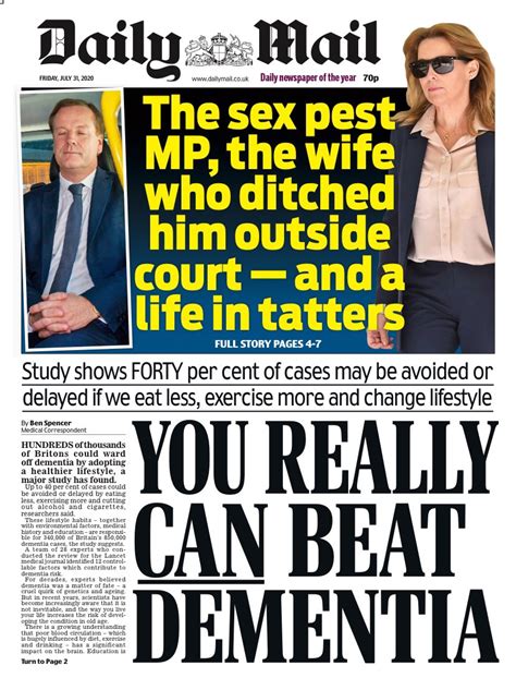 Daily Mail Front Page 31st Of July 2020 Tomorrows Papers Today