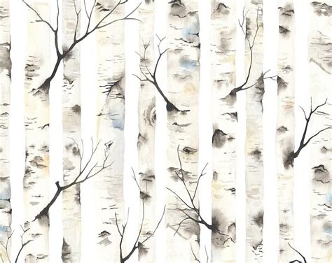 Taupe Brown Gray Birch Tree Fabric Elizabeths Studio Landscape Medley