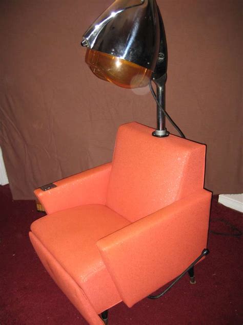 Vintage retro barber hair dryer and chair. Incurlers: A 1960s Salon Wetset