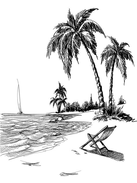 √ How To Draw A Beach Scene In Pencil