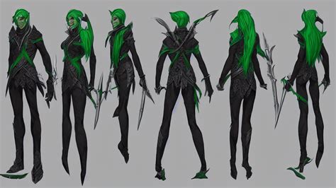 Prompthunt A Fantasy Green Haired Male Drow Elf Assassin Character