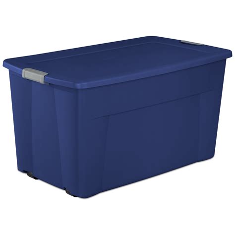 Large Plastic Storage Box 45 Gallon Container Bin With Wheels Lid Latch