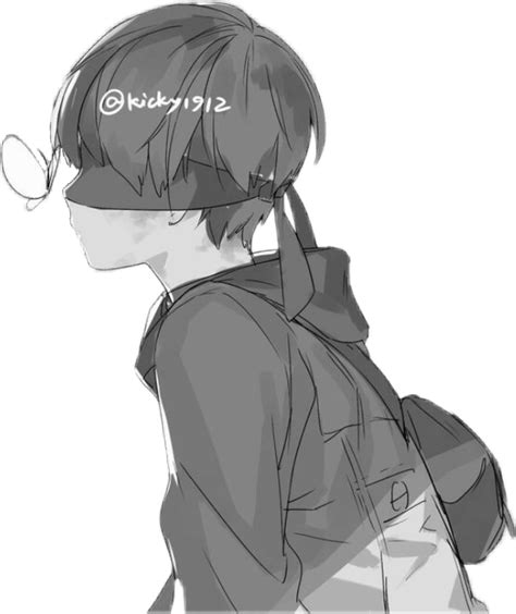 Anime Sad Boy Sketch Drawing Download Free Mock Up