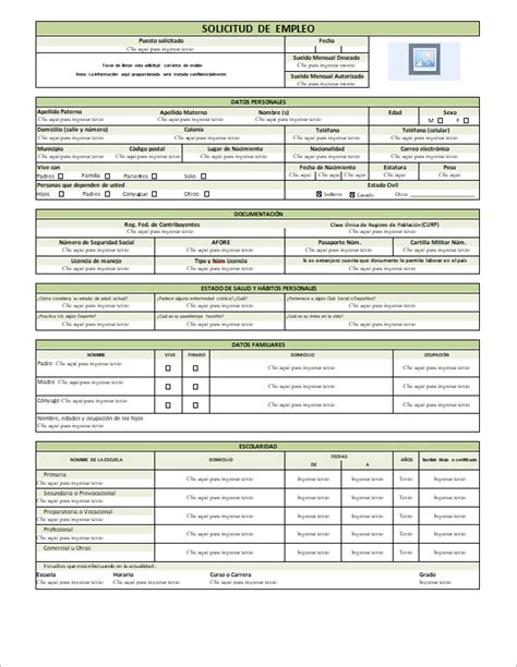 Formulario De Solicitud De Empleo Para Imprimir Actualizado Julio 2023
