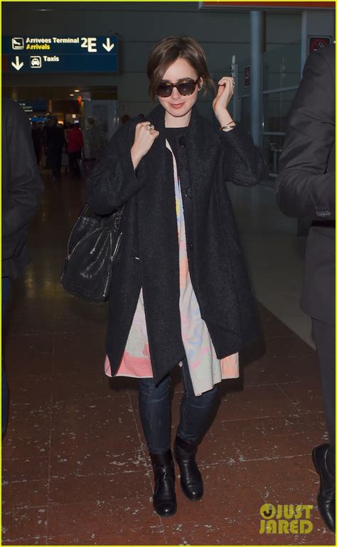 Full Sized Photo Of Lily Collins Paris Airport Arrival 16 Photo