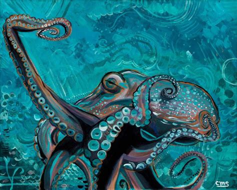 Alaska Artist Paint My Room Octopus Painting Cow Art Kraken Paint Party Tentacle Original