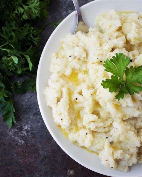 Garlicky Mashed Cauliflower Recipe Vegan Cauliflower Recipes Vegan