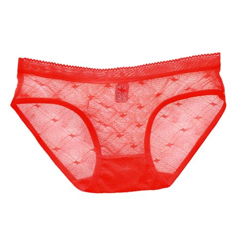 Ladies Briefs Lingere Panty Womens Sheer Lace Panties See Through Mesh Cotton Crotch Seamless