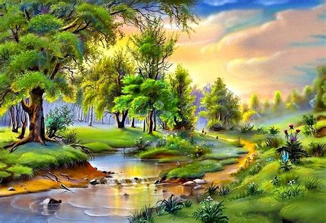 Mahalaxmi Art Nature Painted Landscape Wallpaper Most