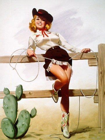 Best Gil Elvgren Cowgirl Pin Ups Images On Pinterest Vintage Cowgirl Cowgirl Style And