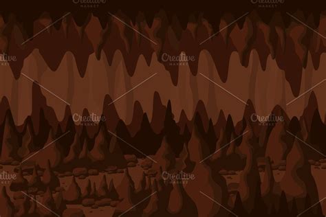 Cartoon Horror Cave Tunnel Landscape Graphic Illustration Horror