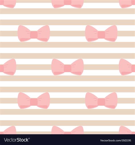 Seamless Stripes Pattern With Pastel Pink Bows Vector Image