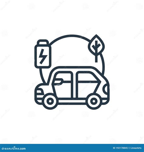 Hybrid Car Icon Vector From Electric Vehicle Concept Thin Line