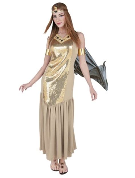 Adult Cleopatra Egyptian Goddess M Womens Costume Gold Sequin Dress