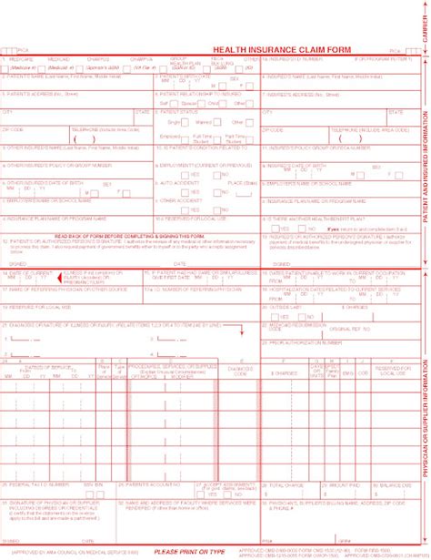Owcp 1500 Fillable Form Printable Forms Free Online