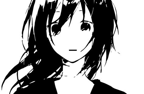 Black And White Anime Pfp Sad Animegirl Blackandwhite Greyscale