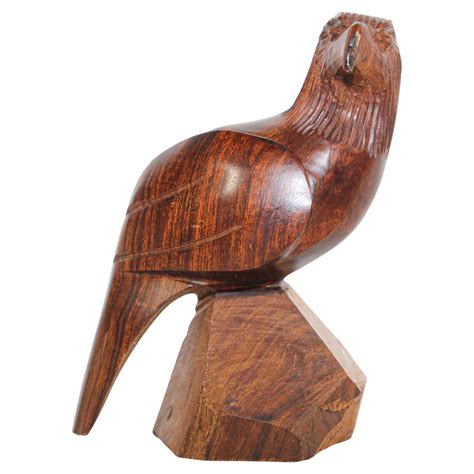 Vintage Ironwood Eagle Carved Wood Folk Art Wildlife Bird 11” Collector