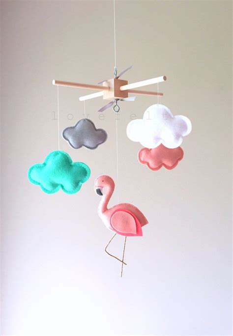 Baby mobile - Flamingo mobile - baby mobile flamingo - Couds mobile - baby mobile clouds - cloud ...