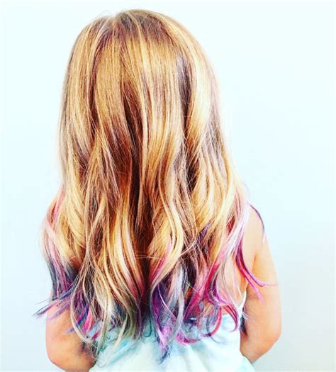 Little Girls Colorful Mermaid Hair Colored Hair Tips Kids Hair Color