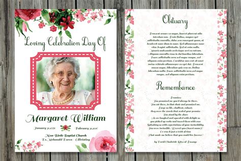 Funeral Program Card Template V507 Brochure Templates Creative Market