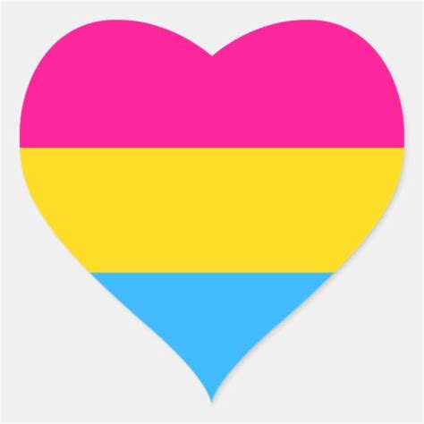 Pansexual Pride Flag Heart Sticker