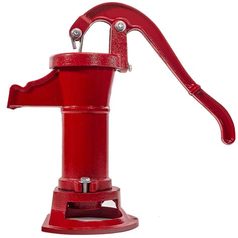 25 Ft Antique Pitcher Hand Pump Red Operated Lift Patio Outdoor Well
