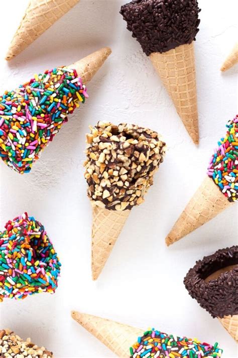 Chocolate Dipped Ice Cream Cones The Three Snackateers In 2021