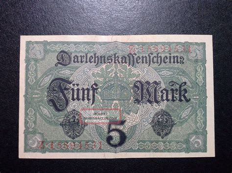 Germany 5 Mark 1917 Banknote Xf