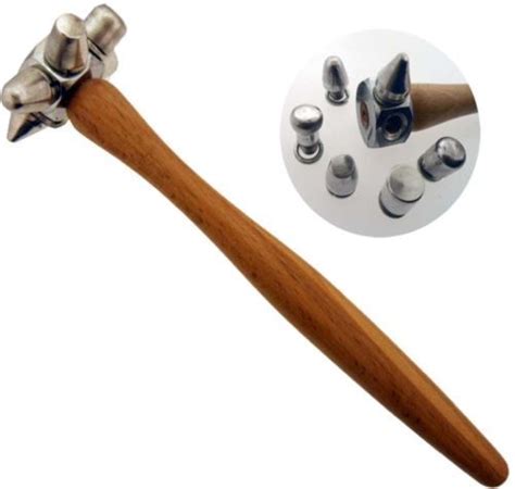 6 In 1 Aluminum Multi Headed Hammer With Wooden Handle Pack Of 1 Pc