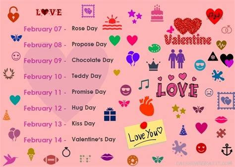 Month Of February Valentines Week List For Lovers Love Month Month