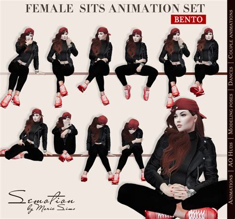 Second Life Marketplace Semotion Female Sits Set 10 Hq Bento Animations