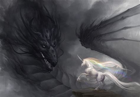 Dragon And Unicorn Wallpapers Wallpaper Cave