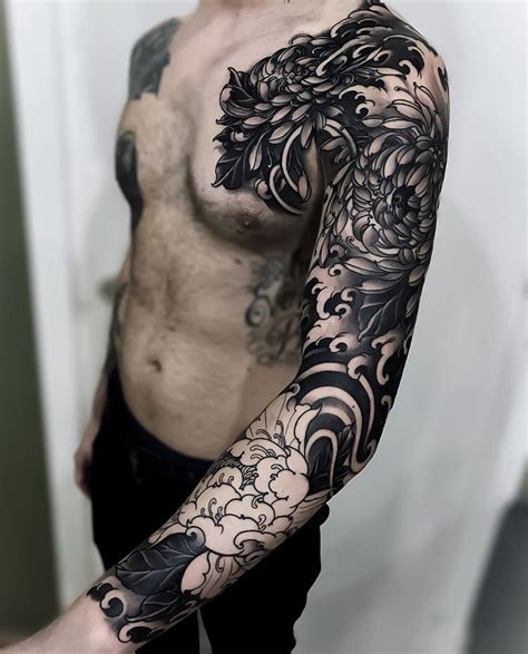 Japanese Black And Grey Tattoo Sleeve By Fibs Swipe To The Side To