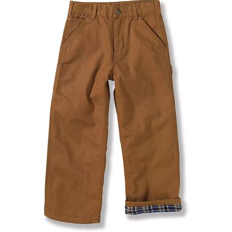 Carhartt Boys Flannel Lined Canvas Dungaree Pants Academy