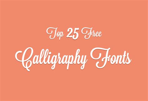 Cool Fonts 25 Free Calligraphy Fonts