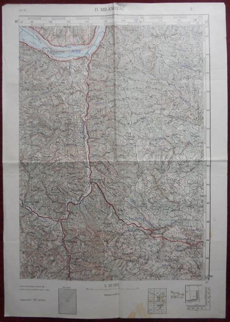 1957 Original Military Topographic Map D Milanovac Majdanpek Serbia
