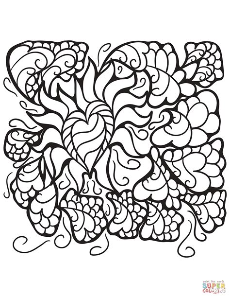 Click any coloring page to see a larger version and download it. Abstract Heart Patterns coloring page | Free Printable ...