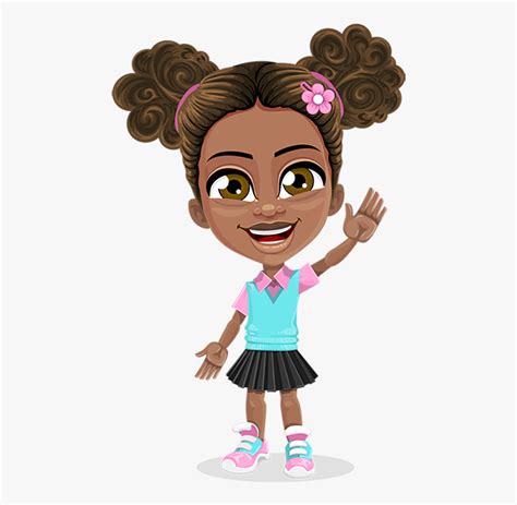 African American Girl Cartoon Free Transparent Clipart Clipartkey
