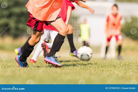 Young Children Players On The Football Match Stock Image Image Of
