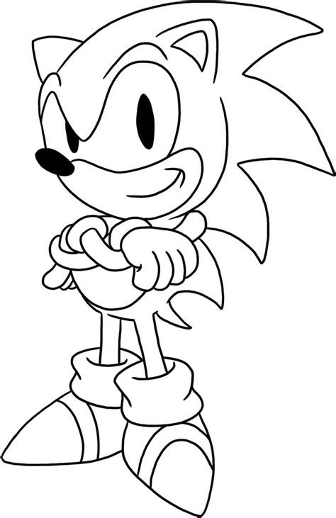 Black And White Picture Sonic For Coloring Free Image Download