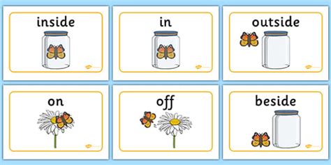 Positional Language Butterfly Display Posters Twinkl