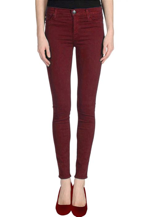 Skinny Jeans Hipster Vibe Low Rise Skinny Jeans In Burgundy