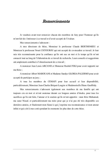 Remerciement These Doctorat  Titre De La Thèse